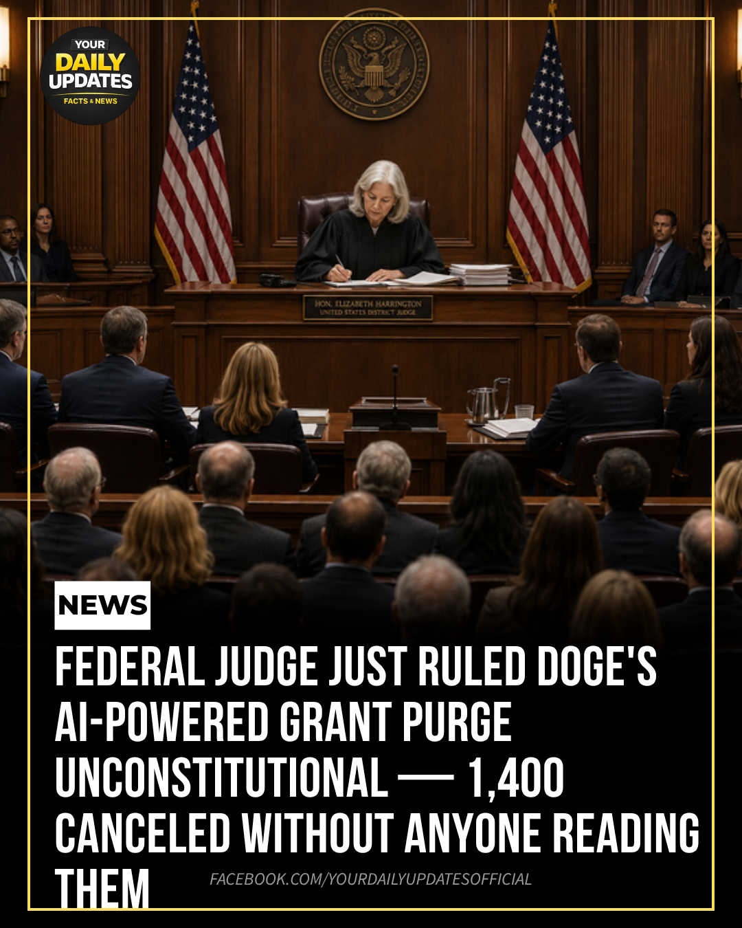 Federal Judge Rules DOGE’s AI-Powered Grant Purge Unconstitutional — 1,400 Canceled Without Anyone Reading Them