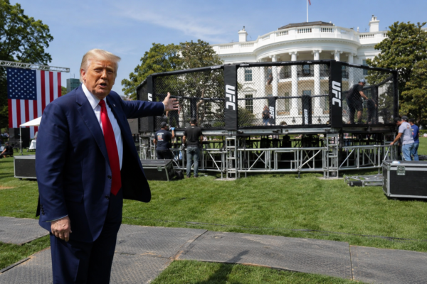trump ufc octagon white house flag day image1
