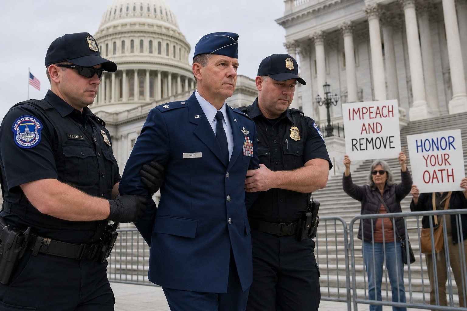Active-Duty Air Force Major Arrested at the Capitol While Calling for Trump’s Impeachment